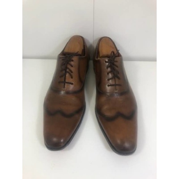 Mezlan Leather Square Toe Lace-Up Oxfords Dress Shoes Brown Mens US 11